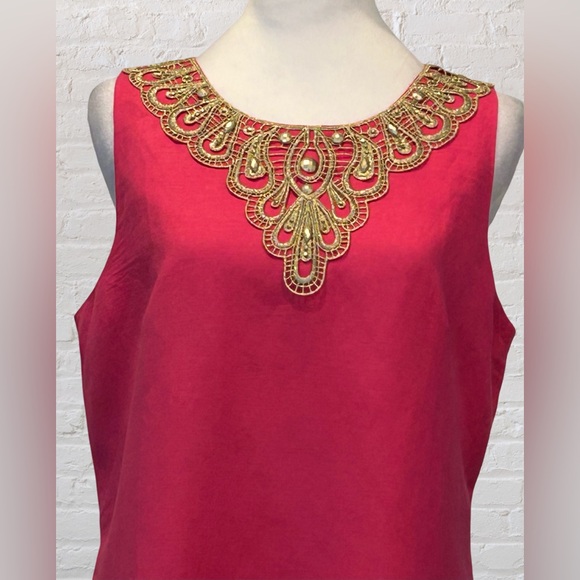 Eliza J Pink Linen Sleeveless Event Cocktail Wedding Guest Dress Sz 10 Money - Picture 2 of 8